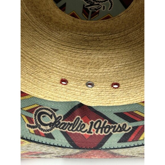 Charlie 1 Horse Straw Western Cowgirl Hat Size 56/7 Southwestern Aztec Rodeo - Picture 8 of 13